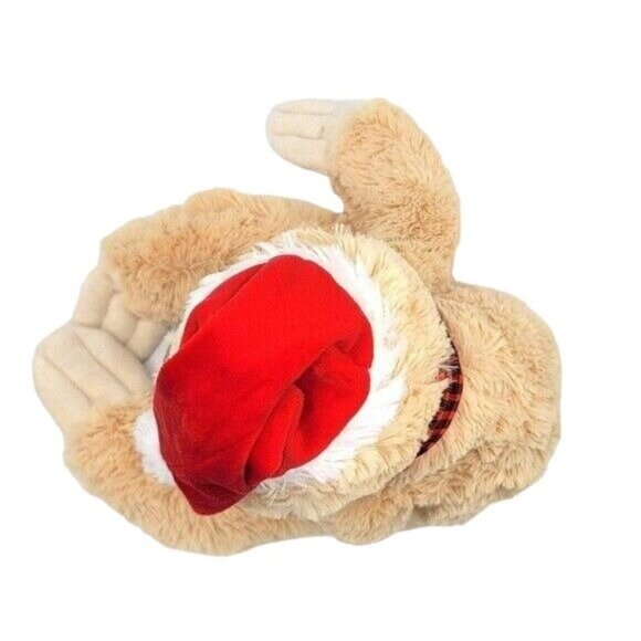 Publix Santa Christmas Sloth Plush Brown 18" Red Hat Red Black Gingham Scarf - Picture 6 of 9